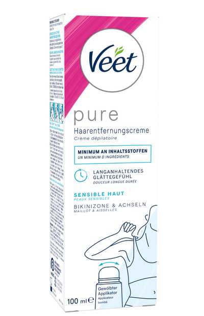 Veet PURE Haarentfernungs-Creme Bikini & Achseln sensible Haut 100ml