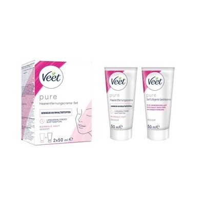 Veet PURE Haarentfernungscreme Gesicht, normale Haut, 100ml