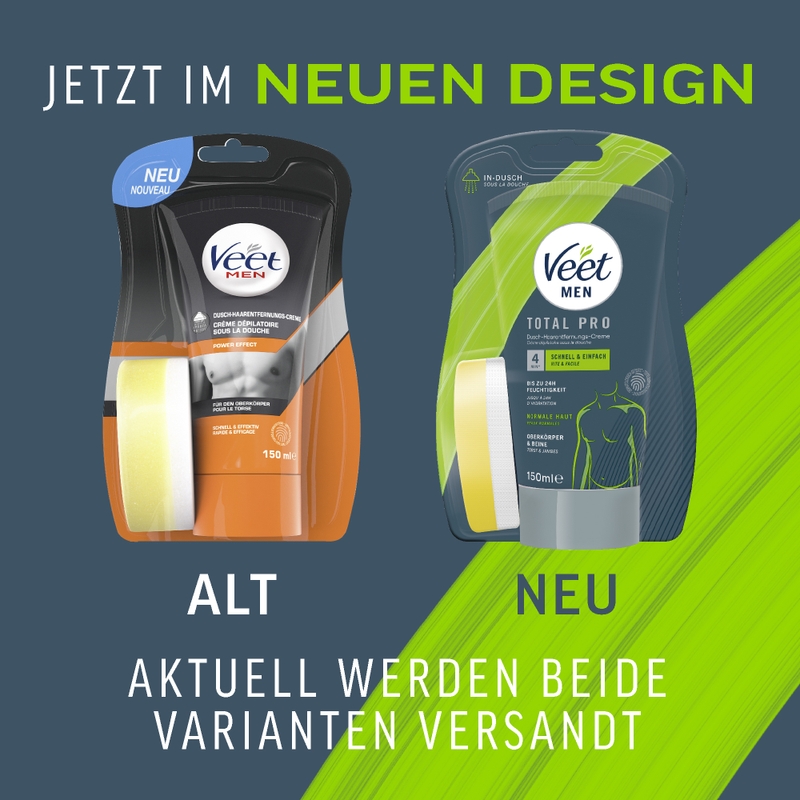 Veet Men Dusch-Haarentfernungscreme Oberkörper & Beine, normale Haut, 150 ml 5