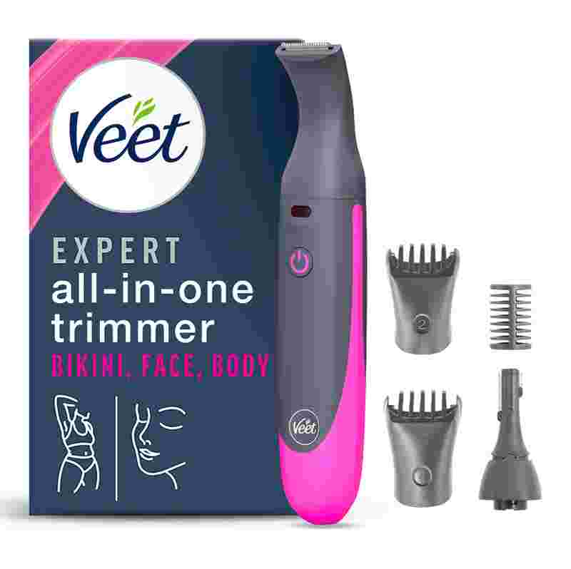Veet EXPERT All-In-One Trimmer - Trimmer + 2 Trimmerköpfe & 3 Kammaufsätze