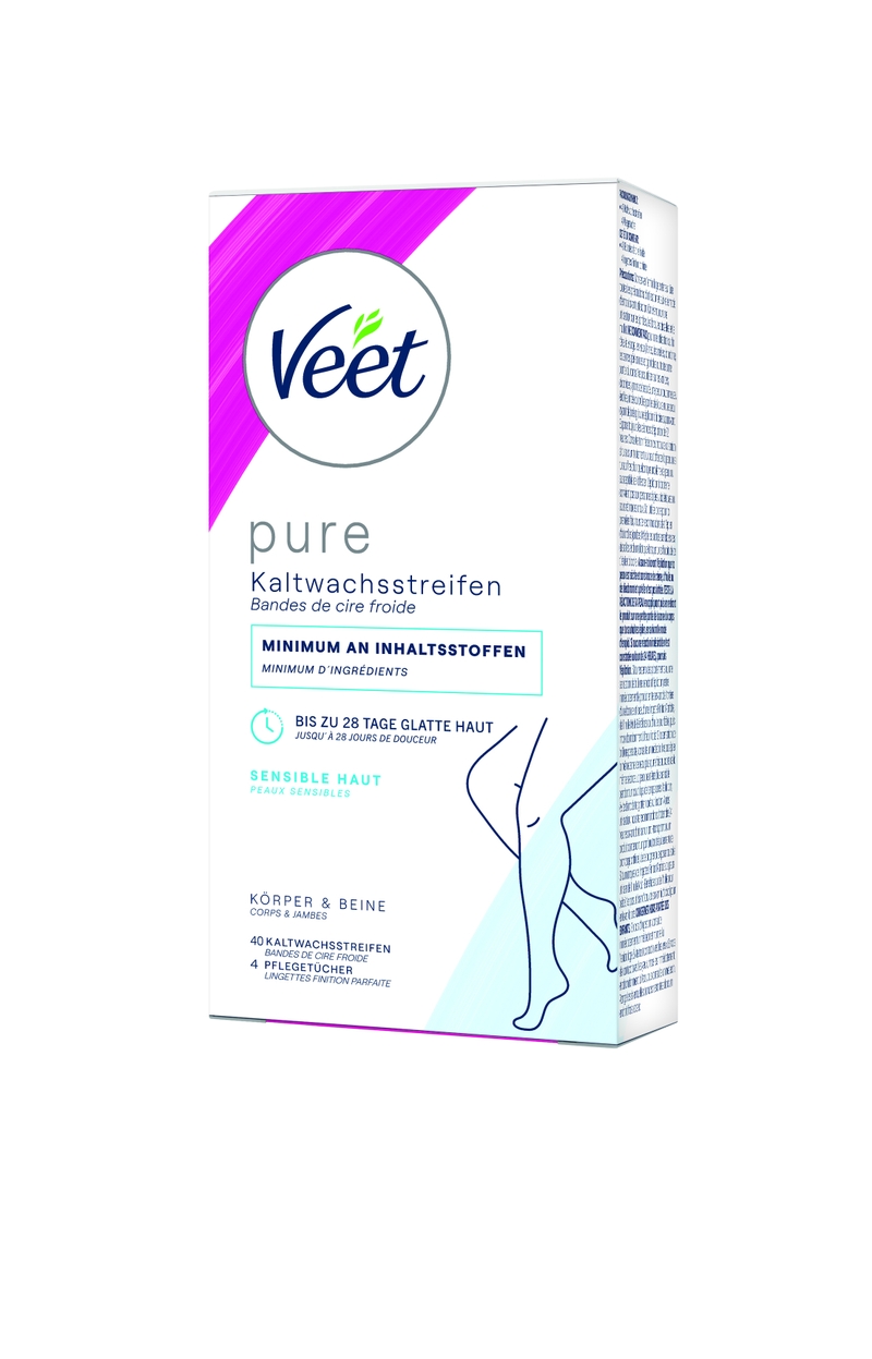 Veet PURE Kaltwachsstreifen Beine & Körper, sensible Haut, 40 Stück 4