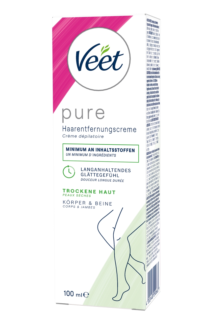 Veet PURE Haarentfernungscreme Körper & Beine, trockene Haut, 100ml 3