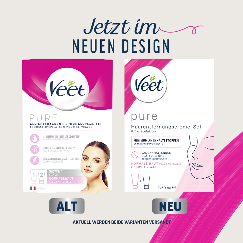 Veet PURE Haarentfernungs-Set Gesicht, normale Haut, 100ml 6