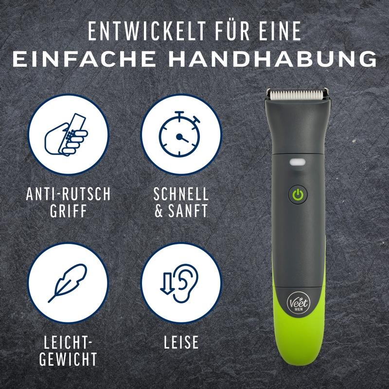Veet Men Intimate Trimmer - Trimmer + 1 Trimmerkopf & 2 Kammaufsätze 4