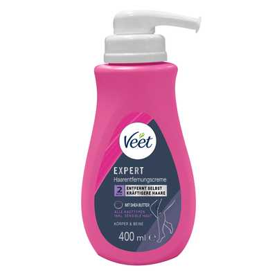 Veet EXPERT Haarentfernungscreme Körper & Beine Pumpspender, alle Hauttypen, 400ml