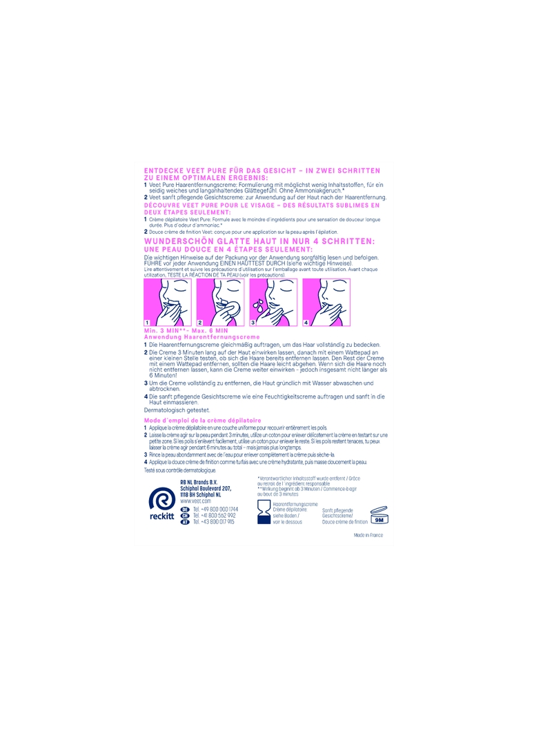 Veet PURE Haarentfernungs-Set Gesicht, normale Haut, 100ml 2